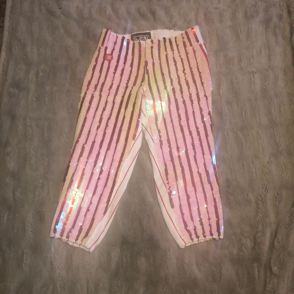 One of a Kind DIY by Panida Sequins Baseball Capri